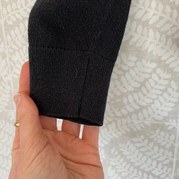 Ann Taylor Cotton Blend Black Button Down Crew Neck Cardigan, Size XSP - Picture 6 of 12